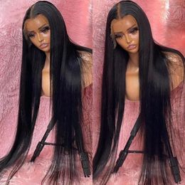 13x4 HD Transparent Lace Front Human Hair Wigs Glueless Brazilian Remy 180 Density 30 32 Inch Straight Frontal Wig For Wome