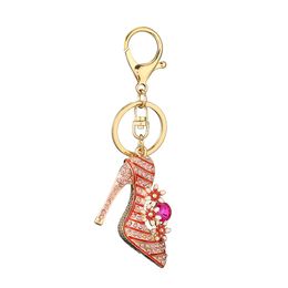 Bag Pendant Diamond Flower High Heels Metal Keychains Little Creative Gifts Hanging Ornaments