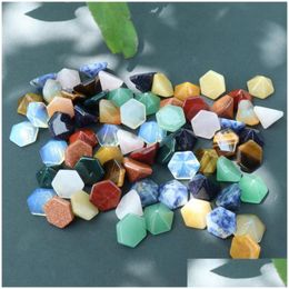 Stone Natural Hexagonal Pyramid Cabochon Beads Rose Quartz Stones For Reiki Healing Crystal Ornaments Necklace Ring Earrring Dhgarden Dhgsm