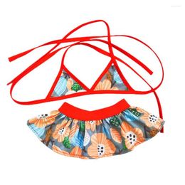 Dog Apparel Pet Swimsuit Polyester Cotton Material Four Seasons Cute Split Type Bikini Pattern OPP Bag Sealed Packaging