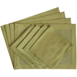Table Mats Set Of 4pcs Placemat With Napkin Jacquard 3 Colours GIFT