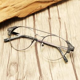 Sunglasses Frames Wood Optical Glasses Frame Men Ultralight Round Myopia Prescription Eyeglasses 2023 Male Metal Full Screwless Eyewear