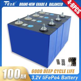 NEW 4-8pcs 3.2V 100Ah 105Ah LiFePO4 Battery For Solar Energy Storage DIY 12V 24V Solar Inverter Electric Vehicle Golf Cart