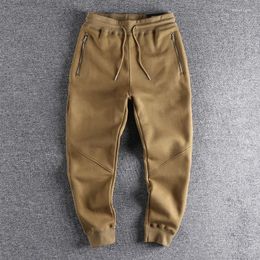 Men's Pants 2023 Slim Fit American Fashion Guard Men's Autumn And Winter Plush Thickened Casual Sports Trouser 406