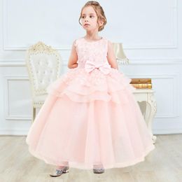 Girl Dresses For Teenage Girls Tulle Fabrics Party Dress Children Embroidery Event Long Prom Wedding Bridesmaid Costume