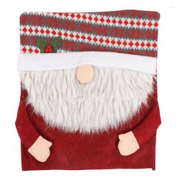 Chair Covers Christmas Back Santa Claus Cover Soft Wrinkle Resistant Reusable Slipcovers For Home Decor