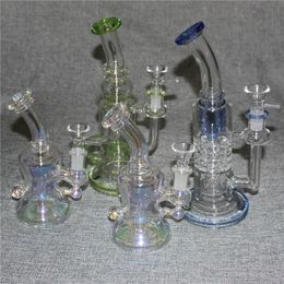 Glass Beaker Bongs Hookahs Showerhead Perc Bong Mini Recycler Dab Rig Water Pipes Small Oil Rigs Wax Bubbler With Bowl