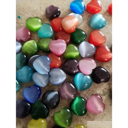 Stone Loose Heart Gemstones Cat Eye Decorations Size 30X30Mm Love Wish Women Jewellery Decoration Best Gifts Drop Delivery Dhhbp