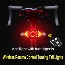 Bike Lights Rear Lamp Smart Bike Wireless Remote Turn Signal Lights Bicycle MTB LED Taillight Easily Installation ElectricScooter direction P230427