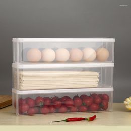 Storage Bottles Fruit And Vegetable Crisper Plastic Box Refrigerator Transparent Sealed Noodle Rectangular With Lid