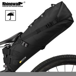 Panniers s Rhinowalk Waterproof Large Capacity Bicycle Saddle Pannier Cycling Foldable Tail Rear Bag MTB Road Bike 0201