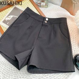 Women's Shorts KUSAHIKI High Waist Fashion Elegant Suit Women Apring Autumn New Bottoms Korean Style Causal Wide Leg Short Femininos Y2302