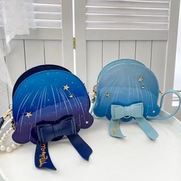 Evening Bags Xiuya Japanese Cute Lolita Messenger Dreamy Creative Jellyfish Shoulder Bag For Women Pearl Bow Rivet Contrast Color Purse 230203