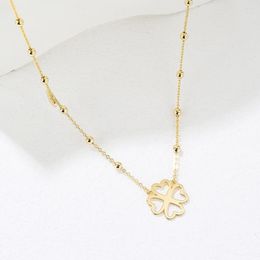 Chains Fashionable Exquisite Necklaces Hollow Four-leaf Flower Pendants Chain Choker Jewellery For Women Jewellery Gifts