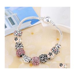 Charm Bracelets Bracelet Bangle Antique With Love And Flower Braceletball Women Wedding Drop Delivery Jewellery Dhrmq