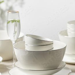 Plates Modern Simple Style Dinner Plate Solid Colour Ceramic Soup Bowl Steak Sandwich Fruit And Vegetable Salad Rice Table Ware