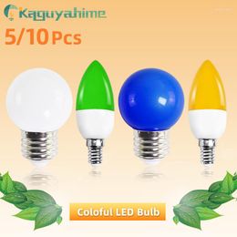 Kaguyahime 5/10pcs LED E14 E27 3W Colour Bulb Red Light Green Blue Warm Yellow Orange Pink Purple Decoration Energy Saving Lamp