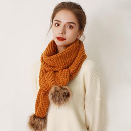 Scarves 2023 Autumn And Winter Knitted Scarf Women's Korean Warm Lovely Fashion Wool Ring