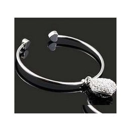 Charm Bracelets Love Heart Bangles Metal Statement Jewellery Wholesale Luckyhat Drop Delivery Dh7Mx