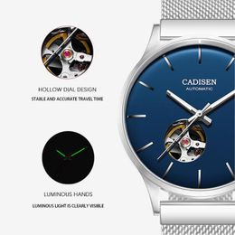 Wristwatches CADISEN 2023 Men's Mechanical Watches For Men Tourbillon Automatic Watch Simple Skeleton MIYOTA 82S0 Relogio Masculino