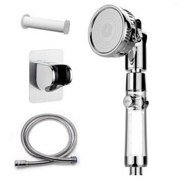 Bath Accessory Set High-Pressure Water-Saving Showerhead With 3 Modes Stop Button PP Cotton Filter For Bathroom Accessories Decoration