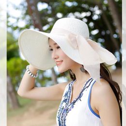 Wide Brim Hats Fashion Sun Hat Big Sunscreen Summer Ladies Travel Beach Foldable Straw