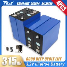 2022 New Grade A 4pcs 315Ah 12V Rechargeable Battery Pack 3.2V LiFePO4 Battery Solar Storage System EU Duty Free with Busbar