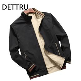 Mens Jackets Spring Autumn Double Sided Wear Stand Collar Casual Youth Trend for Clothing 230203