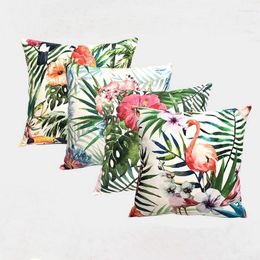 Pillow Case Tropical Floral Plant Leaves Printed Pillowcase Cushion Cover Polyester Rain Forest Green Plants Sofa Decor