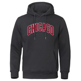 Men's Hoodies Sweatshirts Chicago Basketball Uniform Printed Mens Hoody Fashion Pullover Sweatshirt Casual Pocket Warm Loose Oversized Man Clothes 230203