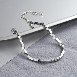 Charm Bracelets Selling Women's Silver Color Geometric Small Squares Cold Wind Bracelet Jewelry Gift B214