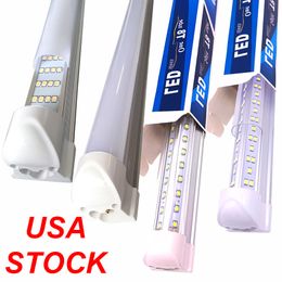 LED Tube 8FT V Shaped 4 Feet 8Feet T8 Integrated Tube Cooler Door Double Sides 4 Rows 144W Fluorescent Light Side MountUltra Brights Cold White Shop Lights Crestech168
