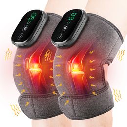 Leg Massagers Thermal Knee Massager Electric Leg Joint Heating Vibration Massage Therapy Elbow Brace Arthritis Pain Physiotherapy Knee Support 230203