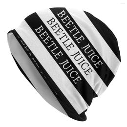 Berets Cool Beetlejuice Skullies Beanies Women Men Winter Warm Slouchy Beanie Hat Horror Comedy Movie Knit Bonnet Cap For Ski