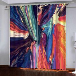 Curtain Custom Colour Painting Curtains 3D Blackout For Living Room Bedding Drapes Cotinas