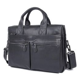 Briefcases Bag Genuine Leather Portable Single Shoulder Messenger Briefcase Men Office Bags For Laptop