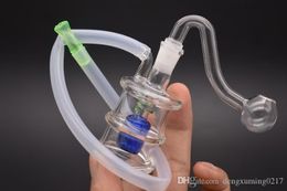 Hand size Glass Oil Burner Bubbler Water Bong Small Glass Pipes Bubbler Dab Rig Oil Rigs for Smoking Pipe Mini Beaker Bong with oil burner