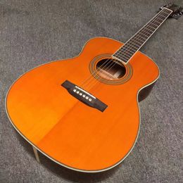 Custom guitar, solid spruce top, rosewood fingerboard and bridge, rosewood sides and back. 39 "OM high-quality 28 series acoustic guitar