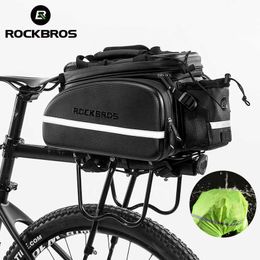 Panniers s ROCKBROS Bicycle Carrier MTB Bike Rack Trunk Pannier Cycling Multifunctional Large Capacity Travel Bag With Rain Cover 0201