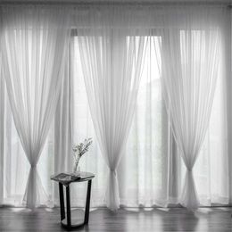 Curtain & Drapes European Pure White Window Tulle Curtains For Living Room Bedroom Sheer Kitchen Finished
