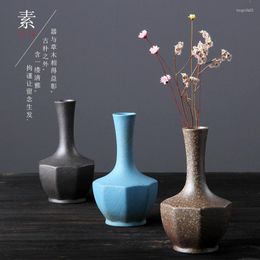 Vases Kiln Turned Coarse Pottery Small Vase Ceramic Home Decoration Flower Path Art Ware Tea Table