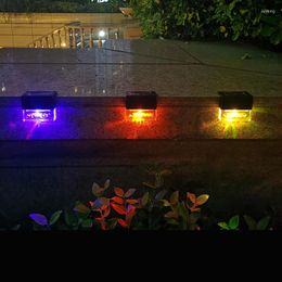 Wall Lamp Solar Lights LED Outdoor Step Courtyard Garden Decoration Colorful Landscape Fence