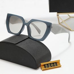 Designer sunglasses eyewear glasses goggle driving uv black square eyewear discoloration conjoined lenses frame Polarised sunglass tiger lunette de soleil 2206