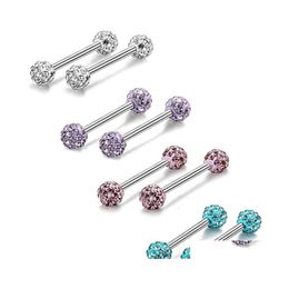 Nose Rings Studs Stainless Steel Diamond Tongue Nails Ring Breast Nail Ear Bone Human Body Jewellery 3708 Q2 Drop Delivery Dhi3H