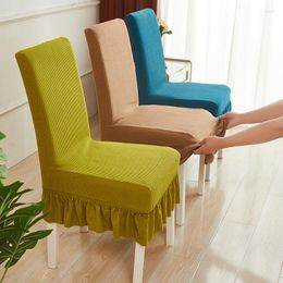Chair Covers Thicker Fabric Skirt Cover Spandex Stretch For Dining Room Kitchen Banquet Home Decor Stool Seat Slipcover