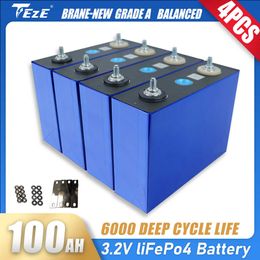 4pcs 3.2V 100AH Grade A Lifepo4 Rechargable Batteries Brand Lithium lron Phosphate Battery for Solar Golf Carts EU US Tax Free
