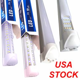 8ft LED Shop Light Fixture 8 Foot Tube T8 Integrated Linkable Bulbs for Garage Warehouse v Shape Clear Lens 25 Pack Crestech168