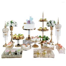 Bakeware Tools 3Pcs-16Pcs/Lot Mirror Decorative Tray Cake Stand Set Vanity Organizer With Hand Jewelry For Bathroom Dresser Coffee Table