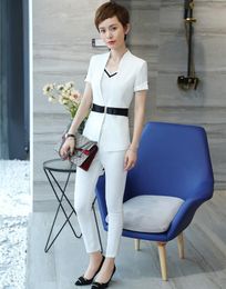 Women's Suits & Blazers Formal Ladies Pant For Women Business Suit White Blazer And Jacket Set Work Wear Office Uniforms Style