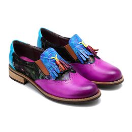 Dress Shoes Good Quality purple Colour retro women's shoes embroidered ethnic style women shoes 230203